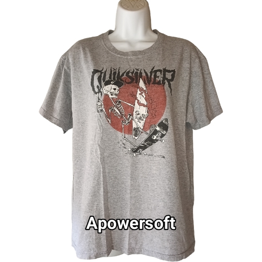 Quiksilver Gray Short Sleeve Graphic Tee